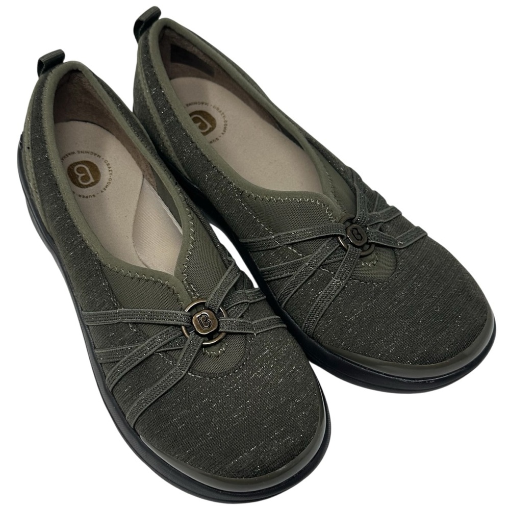 NEW Bzees Rosie Women's Slip-on Flat Walking Loafer Olive Green Size 9
